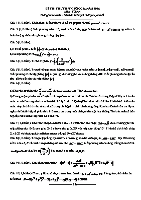 Đề thi thử 90 phút THPT quốc gia môn học Toán học